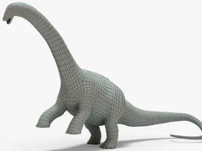 Brontosaurus Rigged Basemesh Low-poly 3D model