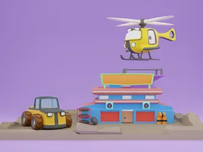 Cartoon Helper Pack Low-poly 3D model