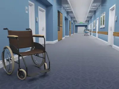 Hospital Hallway and Ward Interiors 3D model