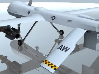 MQ1 Predator UAV Drone Aircraft Low-poly 3D model