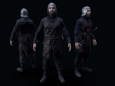 Stark soldier Low-poly 3D model