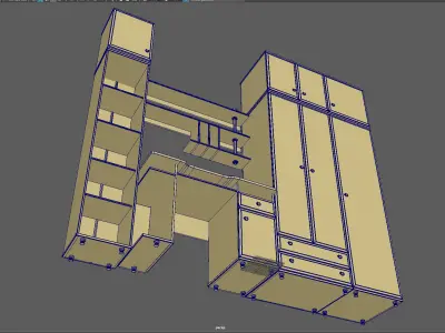 Furniture Set 3D Model Low Poly  Interior Assets Low-poly 3D model