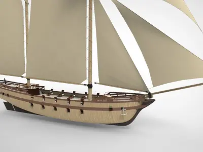 historical sailing ship 3D model