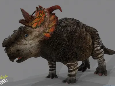 Pachyrhinosaurus dinosaur Low-poly 3D model