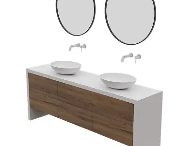 Bathroom furniture full set 3D model buy