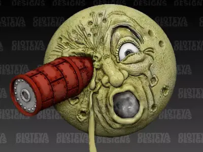 A Trip to The Moon V2 Magnet - GEORGES MELIES 1902 3D model