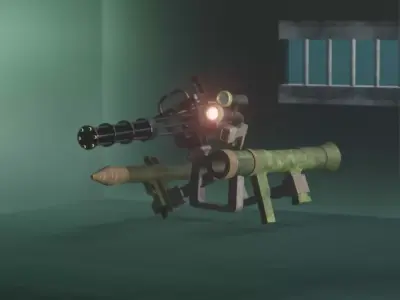 CG Guns with rig and textures 3D model