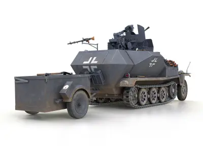 SDKFZ 251 Ausf C - Hanomag Anti-aircraft vehicle - FRHG 3D model