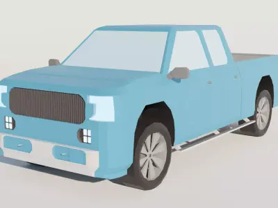 Low Poly Pick-up Truck Free low-poly 3D model