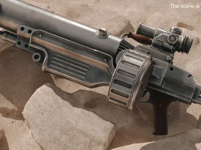 T 60 Power Armor Fallout with Rifle Rigged for Maya 3D model
