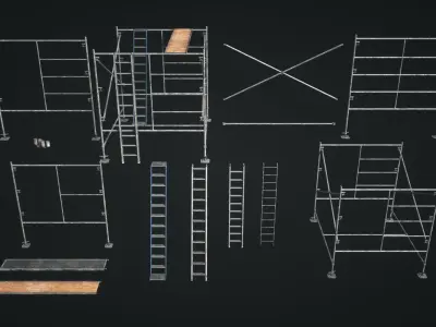 Construction Details Modular Low-poly 3D model