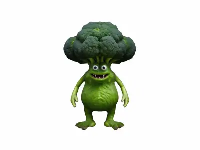 3d Broccoli Monster Cartoon High Render 3D model