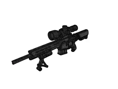 Futuristic Sniper Rifle with Scope 3D model