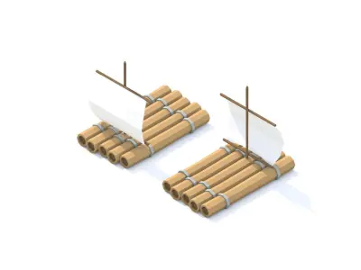 Low Poly Pirate Fisherman Village DLC Asset Pack Low-poly 3D model