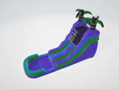 Premium Commercial Grade Lightweight Tropical Water Slide 3D model