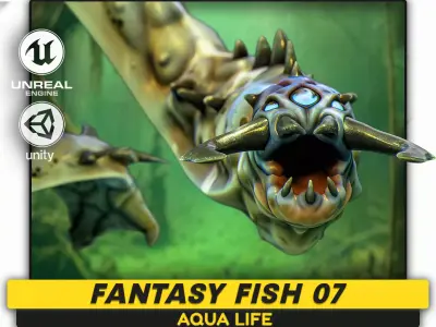 Fantasy Fish 06 - Aqua Life - Water Underwater Creature - 48 Low-poly 3D model