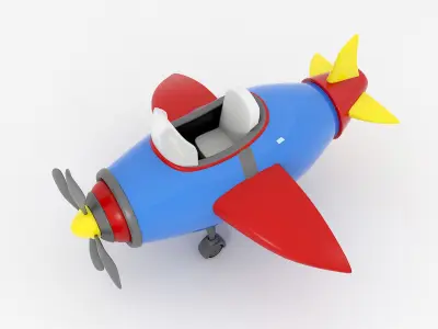 Cartoon Airplane Low-poly 3D model Low-poly 3D model