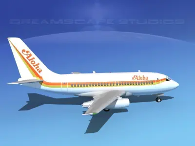 Boeing 737-100 Aloha 3D model