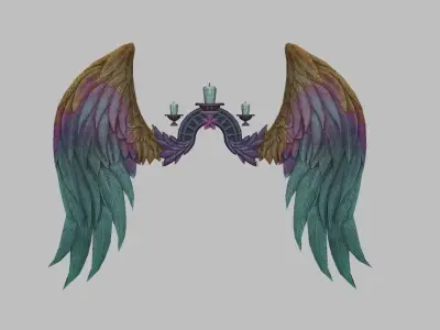 Colorful Wing Low-poly 3D model