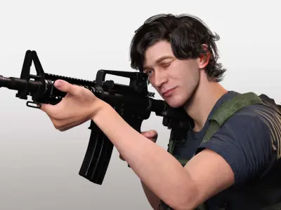 Realistic Male In Melitirian Attire Low-poly 3D model