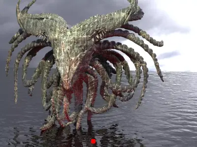 Cthulhu Squid monster sculpture Deep Sea 3 3D model