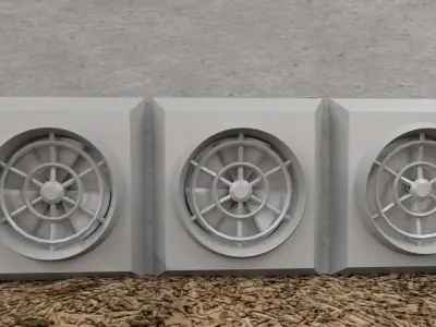 Poutry farm feeder drinker sawdust 3D model