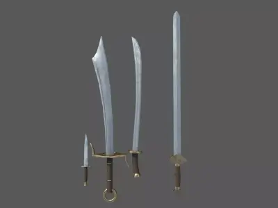 Historical Chinese Weaponry Low-poly 3D model
