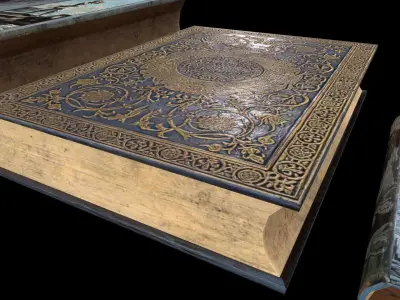 PBR Books book with old design Free low-poly 3D model