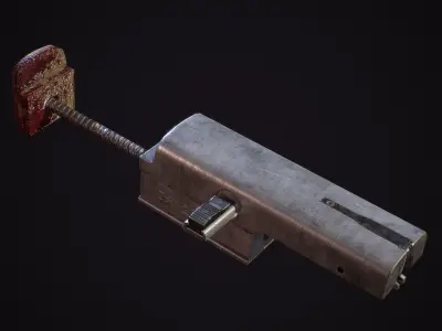 PPSh-41 Fully disassembled game model Low-poly 3D model