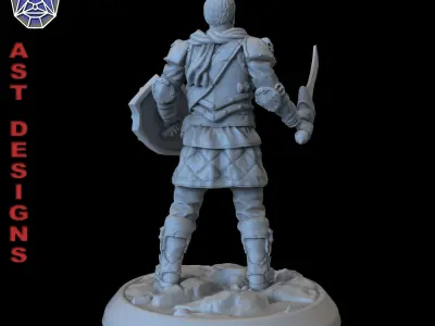 Fantasy character 1-0 warrior Miniature 3D print model