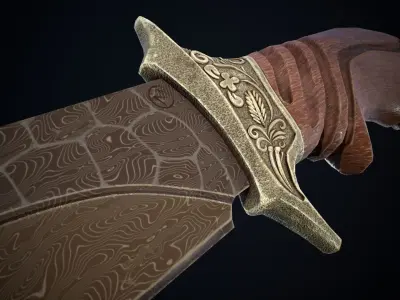 Hunter Knife Low-poly 3D model shop