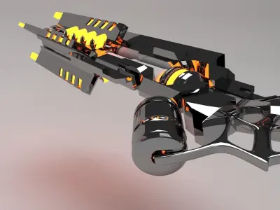 3D Future gun sci-fi weapon 3D model