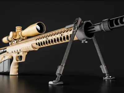 Desert Tech HTI Sniper Rifle Low-poly 3D model