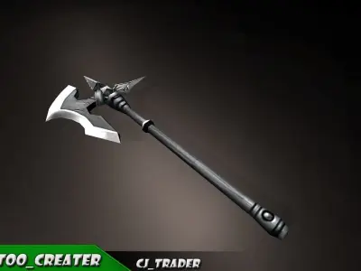 Fantasy Magic Spell Axe Low-Poly 3D Model Low-poly 3D model