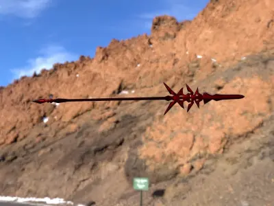 Spear sword with spikes Free low-poly 3D model