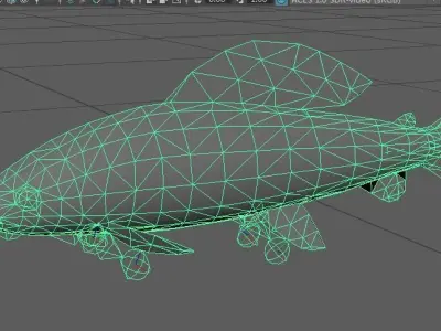 Grayling Low-poly 3D model