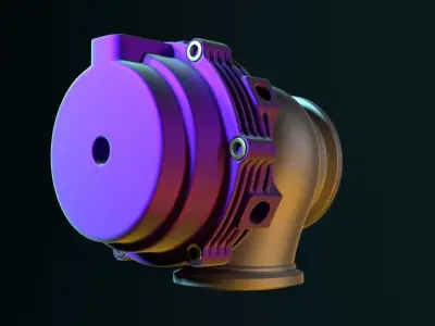 TiAL Wastegate Low-poly 3D model