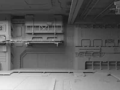 Sci Fi HANGAR 3D model