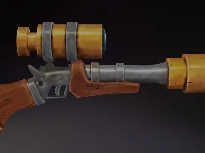 Rifle - handpainted Low-poly 3D model