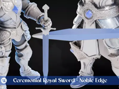Stylized Sword - Ceremonial Royal Noble Edge - Game Ready Free 3D model
