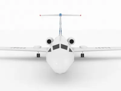 TU 134 Airplane Stylized lowpoly Low-poly 3D model