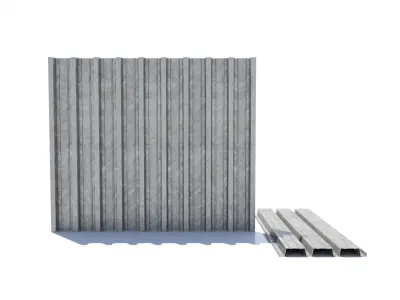 Corrugated galvanized sheets 7 Low-poly 3D model
