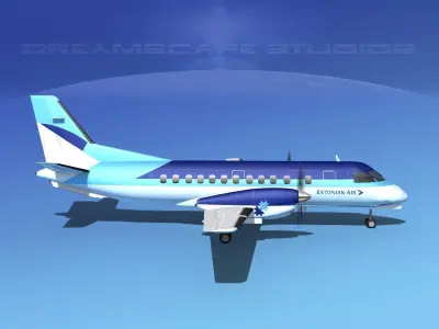 SAAB SF340 Estonian Air 3D model