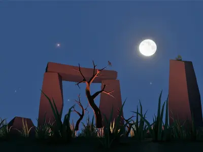 Stonhenge Ancient Monument United Kingdom Great Britian Low-poly 3D model