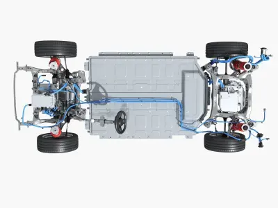 Electric vehicle chassis 3D model