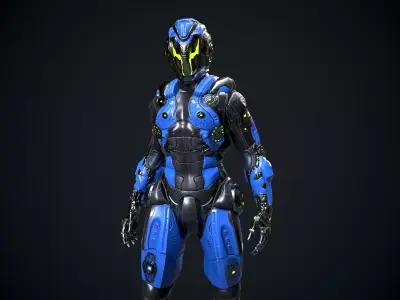 Cyborg Low-poly 3D model