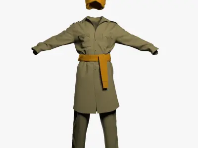 Police military Officer Turbaned weapon Outfit Uniform Low-poly 3D model