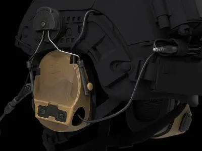 3M PELTOR ComTac VII Headset Low-poly 3D model