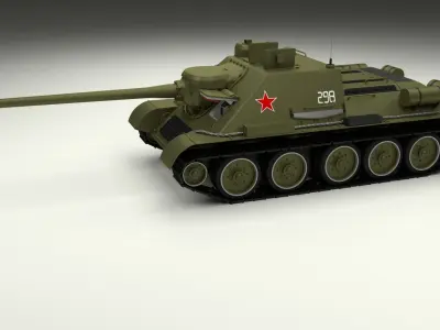 SU 100 with Interior Camo 3D model