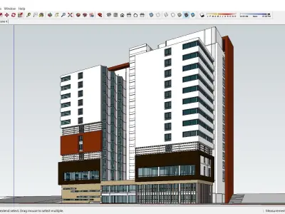 Sketchup Hotel H1 3D model